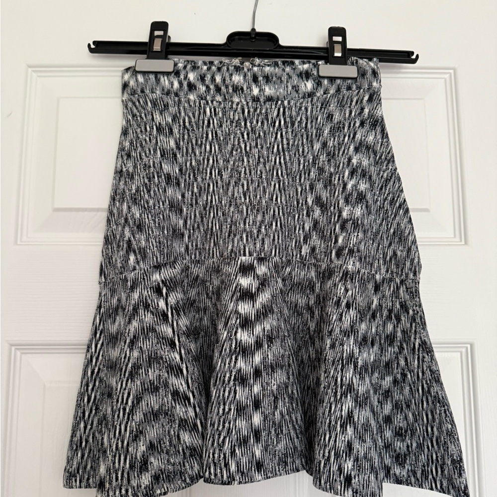 Guess Black and White Fit and Flare Mini Skirt